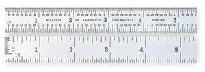 FOR Steel Rule, End Graduations, 6 In, 4R Grad