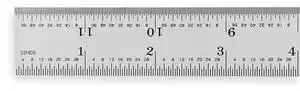 FOR Steel Rule, Rigid, 12 In, 8/16/32/64ths
