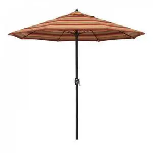 FOR 9' Bronze Aluminum Market Patio Umbrella, Sunbrella Astoria Sunset