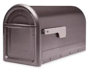 FOR Mapleton Post Mount Mailbox with Premium Champagne Flag - Rubbed Bronze - Large