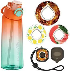 Alpha Fit MAX Air Up Compatible Water Bottle - 900ml/30oz Giant Size, BPA-Free, Leak-Proof with 3 Flavor Pods & Portable Pods Case | Shatterproof & Dishwasher-Safe Vivid Orange