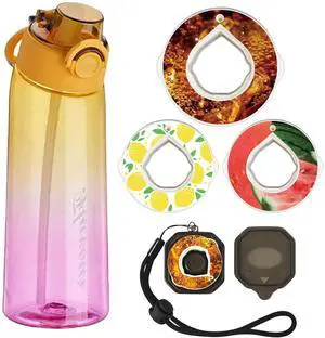 Alpha Fit MAX Air Up Compatible Water Bottle - 900ml/30oz Giant Size, BPA-Free, Leak-Proof with 3 Flavor Pods & Portable Pods Case | Shatterproof & Dishwasher-Safe Sunny Yellow