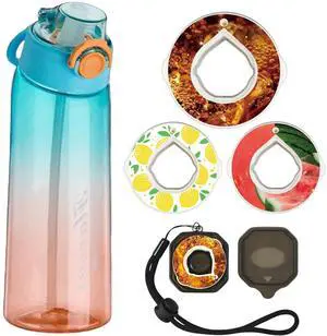 Alpha Fit MAX Air Up Compatible Water Bottle - 900ml/30oz Giant Size, BPA-Free, Leak-Proof with 3 Flavor Pods & Portable Pods Case | Shatterproof & Dishwasher-Safe Pacific Blue