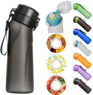 Alpha Fit PRO Air Up Compatible Flavored Water Bottle - 25oz /750ml Premium Matte with Portable Pods Case, BPA-Free & Leak-Proof (Includes 3 Flavor Pods)