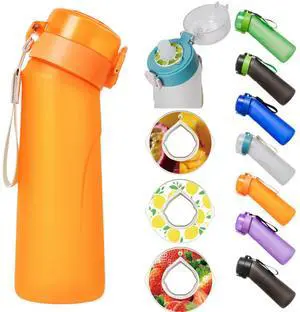 Alpha Fit PRO Air Up Compatible Water Bottle - 750ml Premium Matte with Portable Pods Case, BPA-Free, Extra Durable & Leak-Proof (Includes 3 Flavor Pods) New Orange
