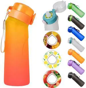 Alpha Fit PRO Air Up Compatible Water Bottle - 750ml Premium Matte with Portable Pods Case, BPA-Free, Extra Durable & Leak-Proof (Includes 3 Flavor Pods) Pumpkin Gradient