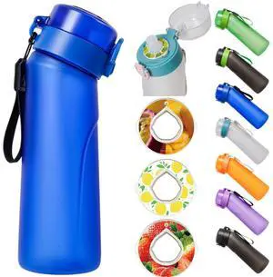 Alpha Fit PRO Air Up Compatible Water Bottle - 750ml Premium Matte with Portable Pods Case, BPA-Free, Extra Durable & Leak-Proof (Includes 3 Flavor Pods) New Blue