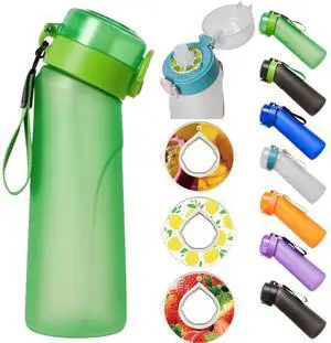 Alpha Fit PRO Air Up Compatible Water Bottle - 750ml Premium Matte with Portable Pods Case, BPA-Free, Extra Durable & Leak-Proof (Includes 3 Flavor Pods) New Green