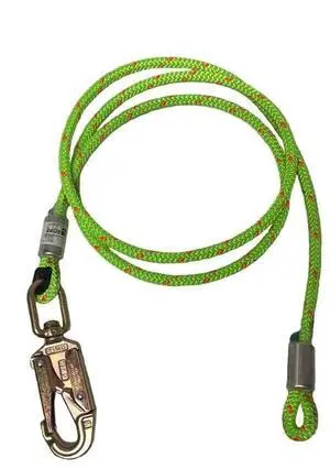 Rope Logic 1/2" x 12' Wire Core Swivel Snap Flipline Green
