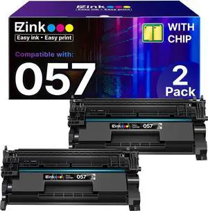 E-Z Ink 057 Toner Cartridges(with Chip) Replacement for Canon 057 Toner CRG-057 057H Work with ImageCLASS MF445dw MF448dw MF441dw LBP226dw LBP227dw LBP228dw LBP221dw Printer Laser Printer Ink(2 Black)