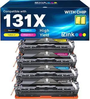 E-Z Ink 131X Compatible Toner Cartridge Replacement for HP 131X 131A CF210X CF210A CF211A CF212A CF213A with HP Laserjet Pro 200 Color M251 M276nw M276n M251n (4 Pack) E-Z Ink 131X Compatible Toner Cartridge Replacement for HP 131X 131A CF210X CF210A CF211A CF212A CF213A with HP Laserjet Pro 200 Color M251 M276nw M276n M251n (4 Pack)