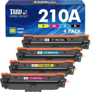 210A Toner Cartridges 4 Pack 210X 4301fdw Compatible for HP 210A 210 Toner Cartridges Replacement for HP Color Laserjet Pro MFP 4301fdn Pro 4201dw 4201dn W2100X W2100A Series Printer Ink (with Chip)