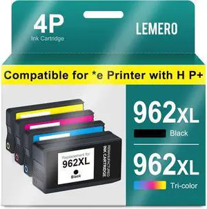 962XL Ink Cartridges Combo Pack High Yield Replacement for HP 962 962XL Ink Cartridges, Compatible for HP OfficeJet Pro 9015e 9015 9025e 9010 9025 9018e 9020 Printer, 4-Pack