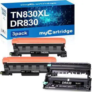 myCartridge TN830XL Toner Cartridge and DR830 Compatible Toner Cartridge Replacement for Brother TN830 TN-830XL DR-830 for HL-L2460DW DCP-L2640DW HL-L2405W MFC-L2820DW Printer(3-Pack)