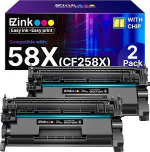 E-Z Ink 58X 58A Toner Cartridges Compatible Replacement for HP 58X CF258X 58A CF258A Toner Cartridge Black Work on HP Laserjet MFP M428fdw M428fdn M428dw M404 M404n M404dn M404dw Printer (with Chip)