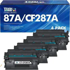CF287A 87A Toner Cartridge for HP Printer Black M506 Pro M501 M501dn 87X CF287X Compatible for HP Laserjet Enterprise M506dn M506n M506x MFP M527dn M527f M527 Series Printer Ink 4 Pack