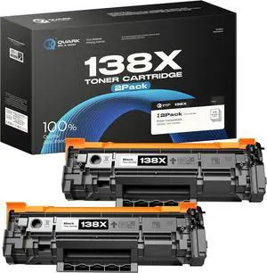 Quark 138X Toner Cartridges (with Chip) Compatible with HP 138 A W1380A 138X W1380X Replacement for Laserjet Pro 3001dw Pro 3001fdw MFP 3101fdw Printers (2 Black)