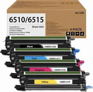 Phaser 6510 WorkCentre 6515 Drum Unit Compatible Xerox 108R01417 108R01418 108R01419 108R01420 Imaging Unit Replacement for Xerox WorkCentre 6515 Phaser 6510 Printer(4-Pack)