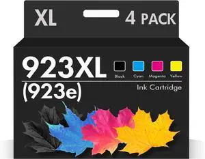 923 Ink Cartridges Combo Pack: Replacement for HP 923e 923XL 923 Ink Cartridges for Printers OfficeJet Pro 8120 8130 8122 8124 8125 8132 8134 8135 8139 (4 Pack Black Cyan Yellow Magenta)