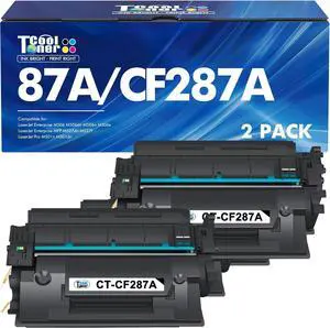 CF287A 87A Black Toner Cartridge for HP Printer M506 Pro M501 M501dn 87X CF287X Compatible for HP Laserjet Enterprise M506dn M506n M506x MFP M527dn M527f M527 Series Printer Ink 2 Pack