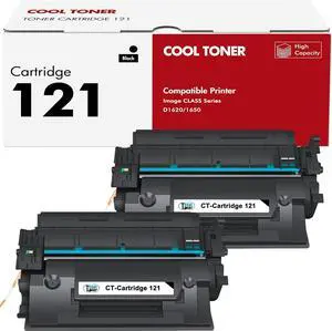 121 Black Toner Cartridge 2-Pack 121 Toner Cartridge High Yield Compatible Replacement for Canon 121 Black Toner Cartreidge CRG-121 CRG121 CRG 121 for Canon imageCLASS D1620 D1650 1620 1650 Printer