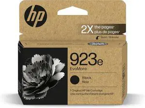 HP 923e Black EvoMore Ink Cartridge| Works with Printer Series: OfficeJet 8120, OfficeJet Pro 8130 | Carbon Neutral | 4K0T7LN