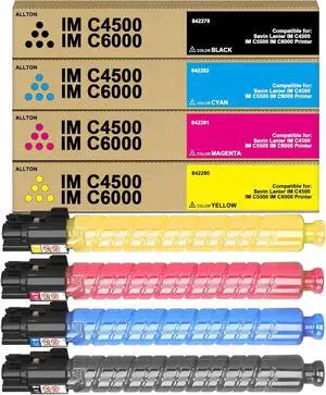 IM C4500 C6000 Toner Cartridge Compatible for IM C4500 IM C6000 High Capacity toner Cartridge Replacement for Ricoh Savin Lanier IM C4500 IM C6000 IM C5500 Printer 842279 842280 842281 842282(4-Pack)