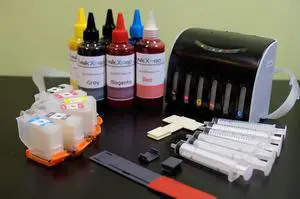 EcoPRO 312XL Empty Ink System CISS Refillable Cartridge Kit for Chipless Firmware Installed EPSON XP-15000 Printer (with 6X100ml Sublimation Ink)