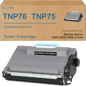 TNP75 TNP76 Black Toner Cartridge TNP-75 TNP-76 ACF0032 AFC0033 Toner Cartridge Compatible for Konica Minolta Bizhub 4000i 5000i Printer(1-Pack)