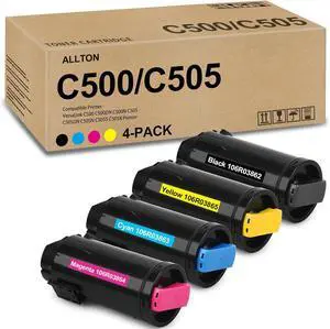 VersaLink C500/C505 Toner Cartridge Extra High Capacity 106R03869 106R03866 106R03867 106R03868 Toner Replacement for Xerox VersaLink C500 C500DN C500N C505 C505DN C505N C505S C505X Printer(4-Pack)