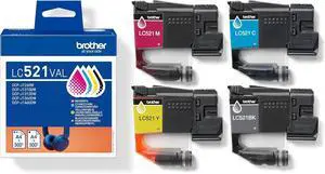 Brother LC521VAL Ink Cartridges Value Pack (C/M/Y/BK)