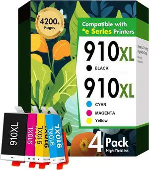910XL 910 8015e Ink Cartridges Combo Pack Replacement for HP Printer 8025e 910 XL 910XL/910 Black and Color Multipack for OfficeJet Pro 8015e 8025e 8028e 8020 8035e 8034e 8020e 8028 8025 8010