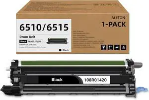 6510 6515 Drum Cartridge Black Compatible Xerox 108R01420 Imaging Unit WorkCentre 6515 Imaging Unit Replacement for Xerox Phaser 6510 WorkCentre 6515 Printer(1-Pack)