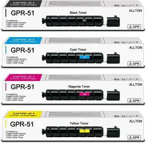GPR-51 GPR51 High Yield Toner Cartridge Compatible Canon GPR51 8516B003AA 8517B003AA 8518B003AA 8519B003AA Replacement for Canon ImageRUNNER Advance C250iF C255iF C350iF C350P C355iF Printer(4-Pack)