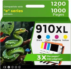 910XL Ink Cartridges Black Color Combo Pack for HP 910 XL Compatible for HP910 4-Pack HP910XL for OfficeJet Pro 8020 8015e 8025e 8028e 8020e 8025 8010 8028 8035 8015 8022 Printer Cyan Magenta Yellow