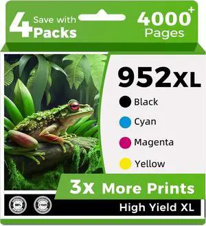 952XL Ink Cartridges Replacement for HP 952 XL Combo Pack HP952XL Printer 8710 7740 Compatible for HP952 Officejet Pro 8702 8720 8210 7720 8715 8730 8740 8216 8725 8700 8200 Black Cyan Magenta Yellow
