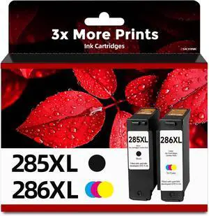 285XL 286XL Ink Cartridges Combo Pack Compatible Replacement for Canon 285 286 XL pg-285 cl-286 for Pixma Series TR7820,TS7720,TS7722 Printer,2-Pack Black Tricolor