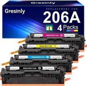 206A Toner Cartridges Set 4-Pack Compatible Replacement for HP 206A 206X for Color Laserjet Pro MFP M283fdw M283cdw M283fdn M255dw M255nw Printer W2110A Ink 206A 206X