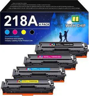 218A Toner Cartridges 4 Pack(with chip) Replacement for HP 218A 218X Toner High Yeild Compatible with HP Color Laserjet Pro MFP 3301cdw 3201dw 3301sdw Printer W2180A Ink Set (B/C/Y/M)