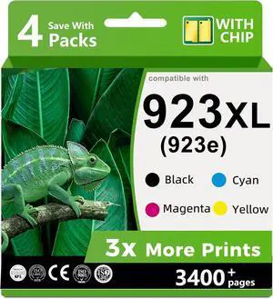 923XL 923e Ink Cartridges Combo 4 Pack Compatible Replacement for hp hp923 923 XL 923XXL Fit for 8130e 8138e 8135e OfficeJet Pro 8125e 8122e 8139e 8130 8132e 8124e 8132e Black Cyan Magenta Yellow
