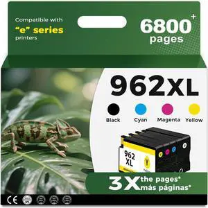 962XL Ink Cartridges Black Color Combo 4 Pack Compatible for HP 962 XL HP962 Work for Officejet HP OfficeJet Pro 9015e 9018e 9025e 9028e 9010 9015 9018 9020 9025 9012 9010e 9014e 9016e Printer BK CMY