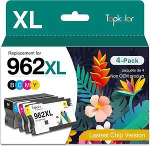 962XL Ink Cartridges Combo Pack Replacement for HP 962 Ink Cartridges 962 XL Black and 962 Color Work with OfficeJet Pro 9010 9018 9015 9020 9025, 4-Pack