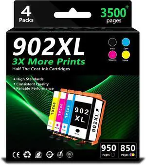 902XL Ink Cartridges Black Color Combo Pack Compatible for HP 902 XL OfficeJet Pro 6978 HP902 HP902XL for 6968 6970 6962 6958 6975 6950 6963 6960 6954 6951 6956 6961 6963 6964 6966 Printer BK CMY