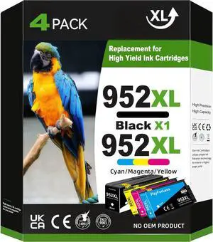 952XL Ink Cartridges Combo Pack Compatible for HP 952 952XL for 8710 Printer OfficeJet Pro 7720 7740 8210 8216 8702 8710 8715 8720 8725 8728 8730 8745 4 Pack 1 Black 1 Cyan 1 Magenta 1 Yellow