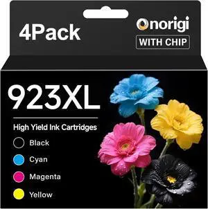 923 Ink Cartridges for HP Printers Replacement for HP 923 Cartridges 923XL 923e Combo Pack for OfficeJet Pro 8135 8130 8139 8138 8122 8120 8124 8125 8130 8132 8134 Printer (4 Pack with CHIP)