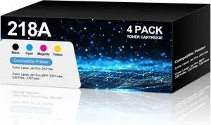 218A Toner Cartridge 4Pack Compatible for HP 218A W2180A Works with HP Color Laserjet Pro 3201dw MFP 3301fdw 3301sdw 3301cdw (Black Cyan Yellow Magenta)