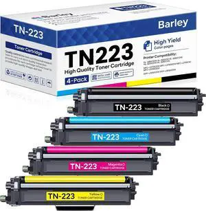 TN223BK/C/M/Y Toner Cartridge 4 Pack Compatible TN223 4PK TN-223BK/C/M/Y Ink Cartridges Replacement for Brother TN223 Black Cyan Magenta Yellow Toner Cartridges Set: TN2234PK