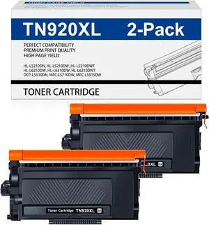 TN920XL Toner Cartridge Compatible for Brother TN920 TN-920XL TN920XXL HL-L6210DW Toner Cartridges for MFC-L5915DW HL-L6310DW HL-L5210DN HL-L5210DW HL-L5210DWT MFC-L5710DN(2Pack, Black)