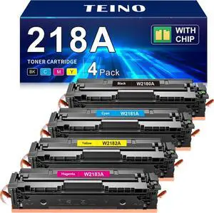 218A Toner Cartridges 4 Pack (with Chip) Compatible Replacement for HP 218A 218X for HP Color Laserjet Pro MFP 3301fdw 3301cdw 3301sdw Pro 3201dw Printer High Yield Ink W2180A W2180X (B/C/Y/M)