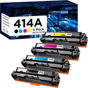 414A Toner Cartridges (with Chip) High Yield Replacement for HP 414X 414A Works with HP Color Laserjet Pro MFP M479dw M479fdn M479fdw M454dn M454dw M454nw Printer (4 Pack, BK/C/M/Y)